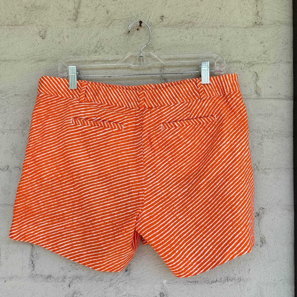Michael Michael Kors Orange /White Print Linen Shorts Size 10 - Picture 6 of 12